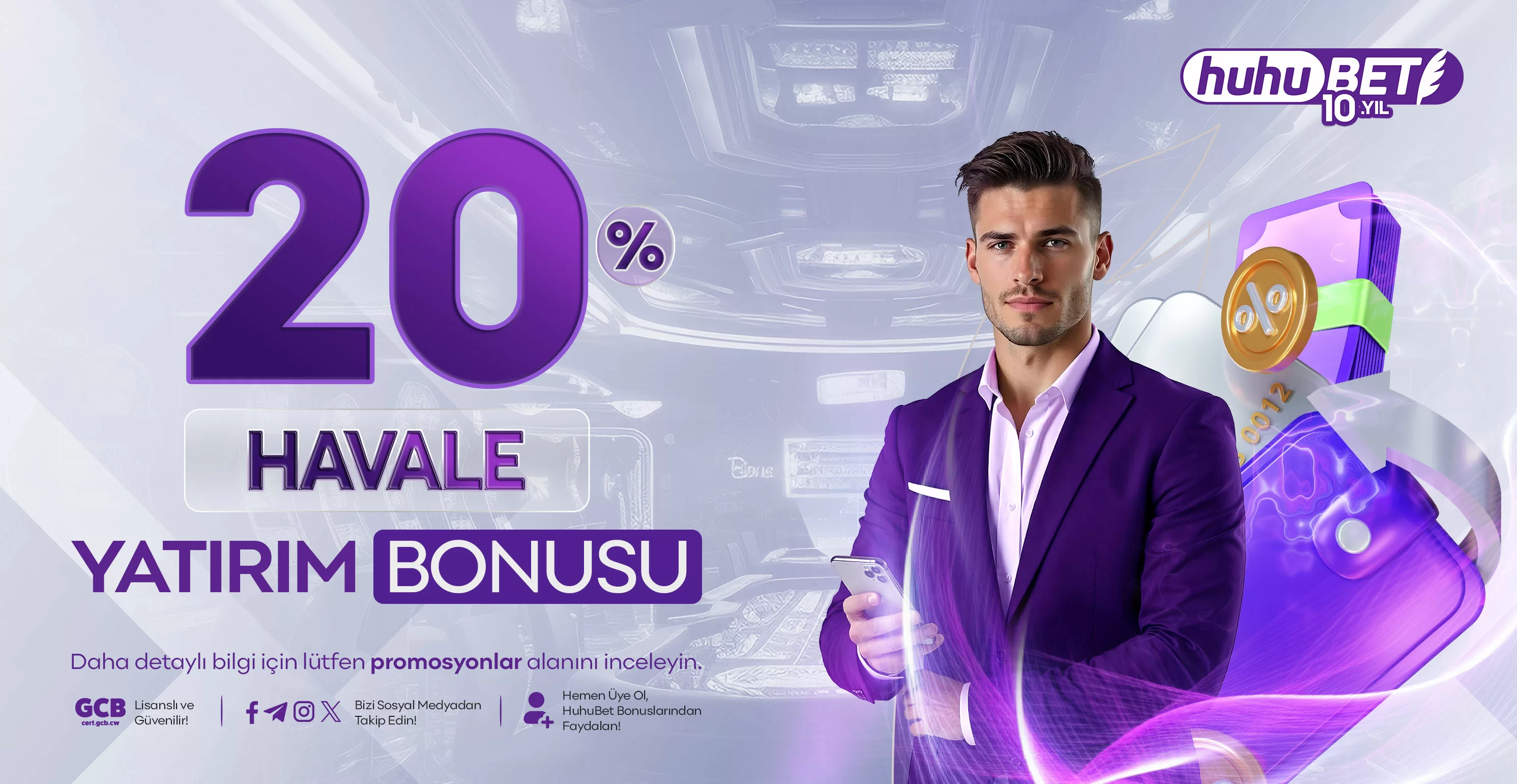 Huhubet %20 havale yatırım bonusu