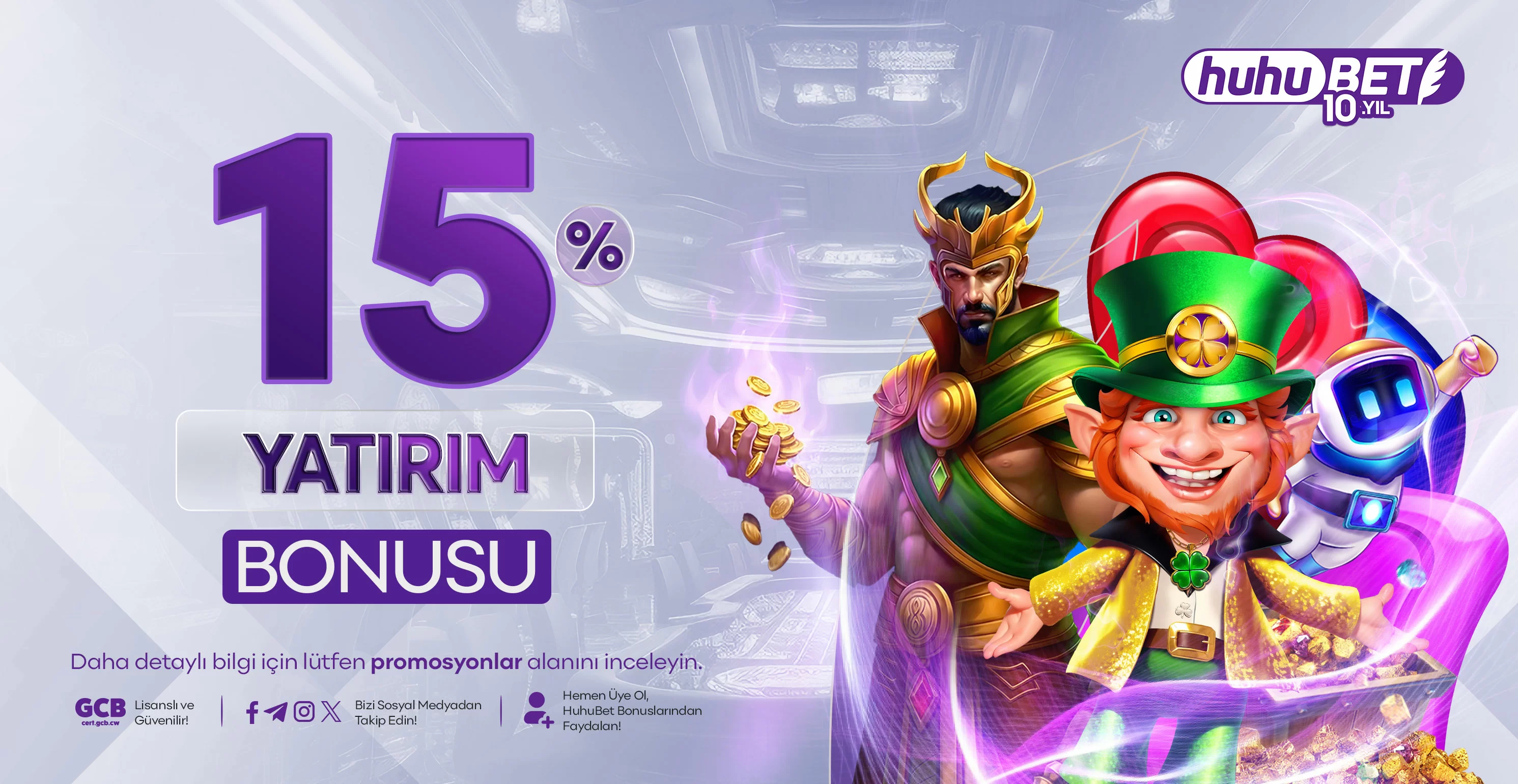 Huhubet %15 havale yatırım bonusu
